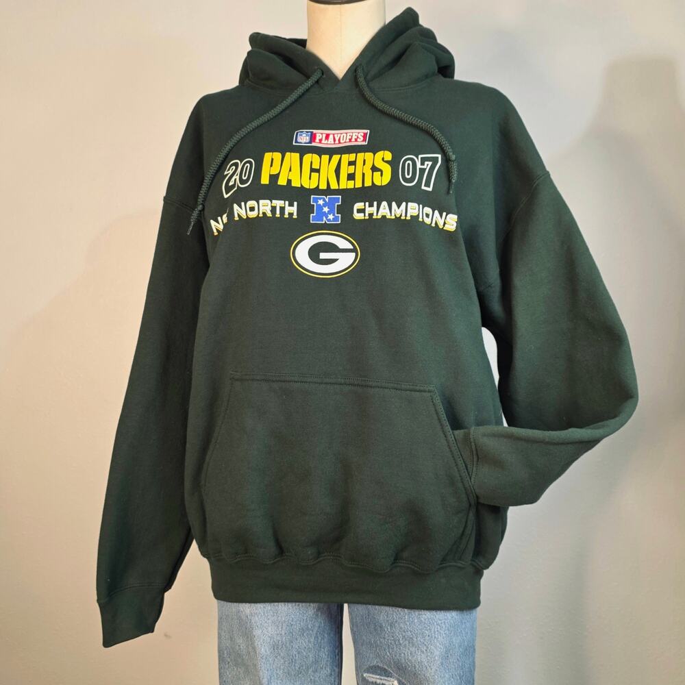 Y2K Green Bay Packers Hoodie NFL Playoffs NFC North Champions Sweatshirt Large